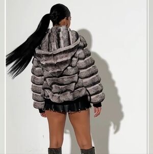 Faux Chinchilla Fur Jacket
